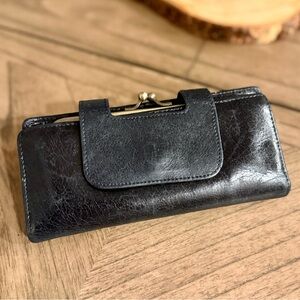 HOBO International Black Leather Wallet